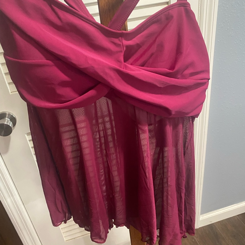BloomChic Women's Swim Top- Deep Magenta